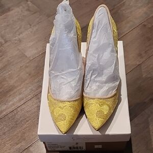 Jessica Simpson Yellow Lace Heels